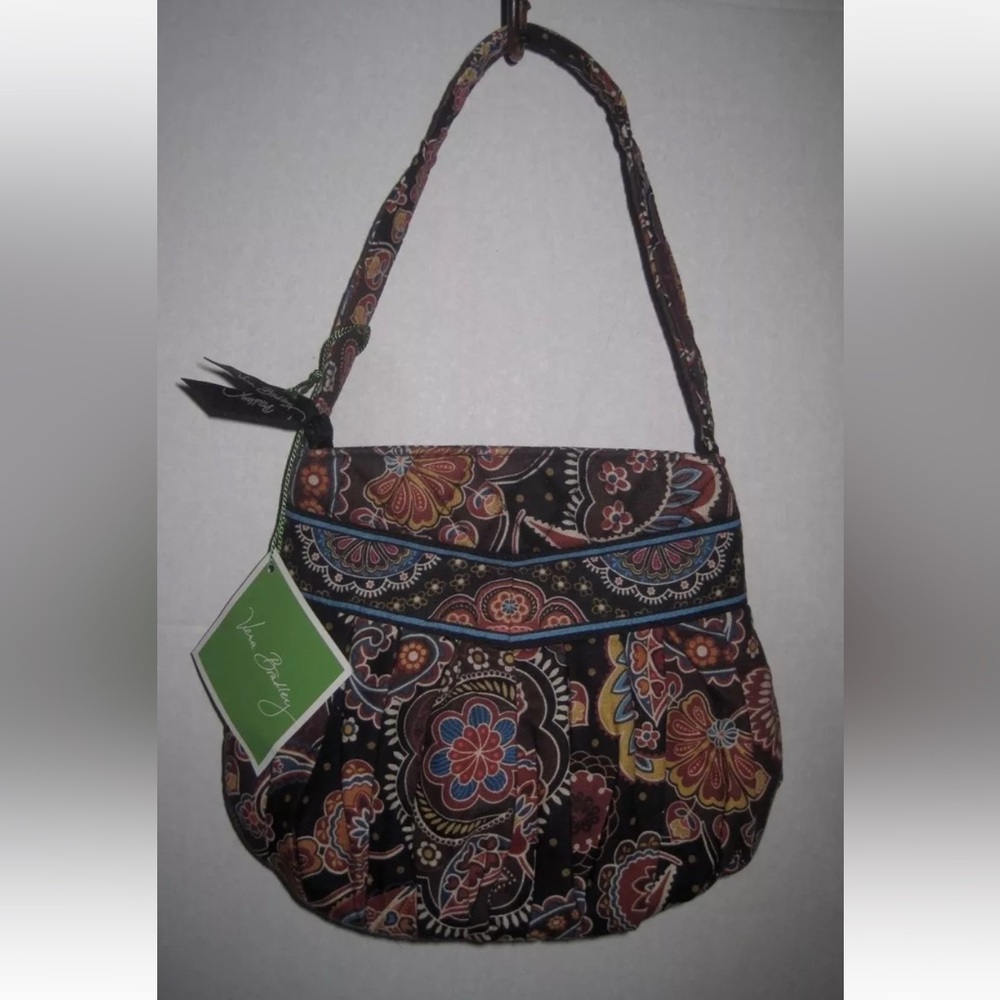 NEW NWT
Vera Bradley 
'Kensington' Hannah Bag Handbag Retired Black Brown Blue